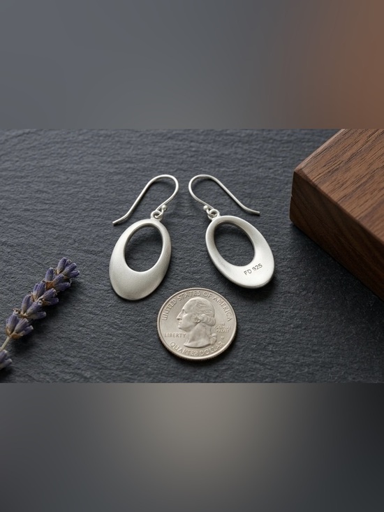 925 Sterling Silver Jewelry - Vintage FD Signed Sterling Studio Designs Dangle Earrings 925 Felicia Design Art